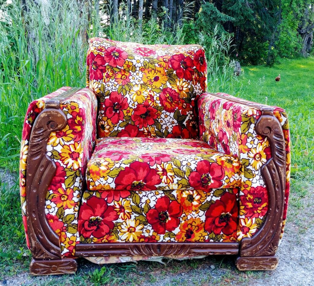 vintage armchair club chair floral upholstery beholdher.life
