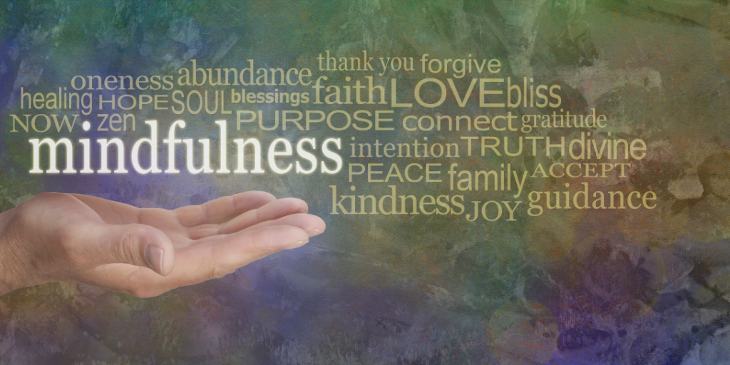 Word image focusing on Mindfulness and Gratitude. beholdher.life