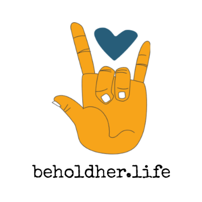 beholdher.life logo ASL for I love you