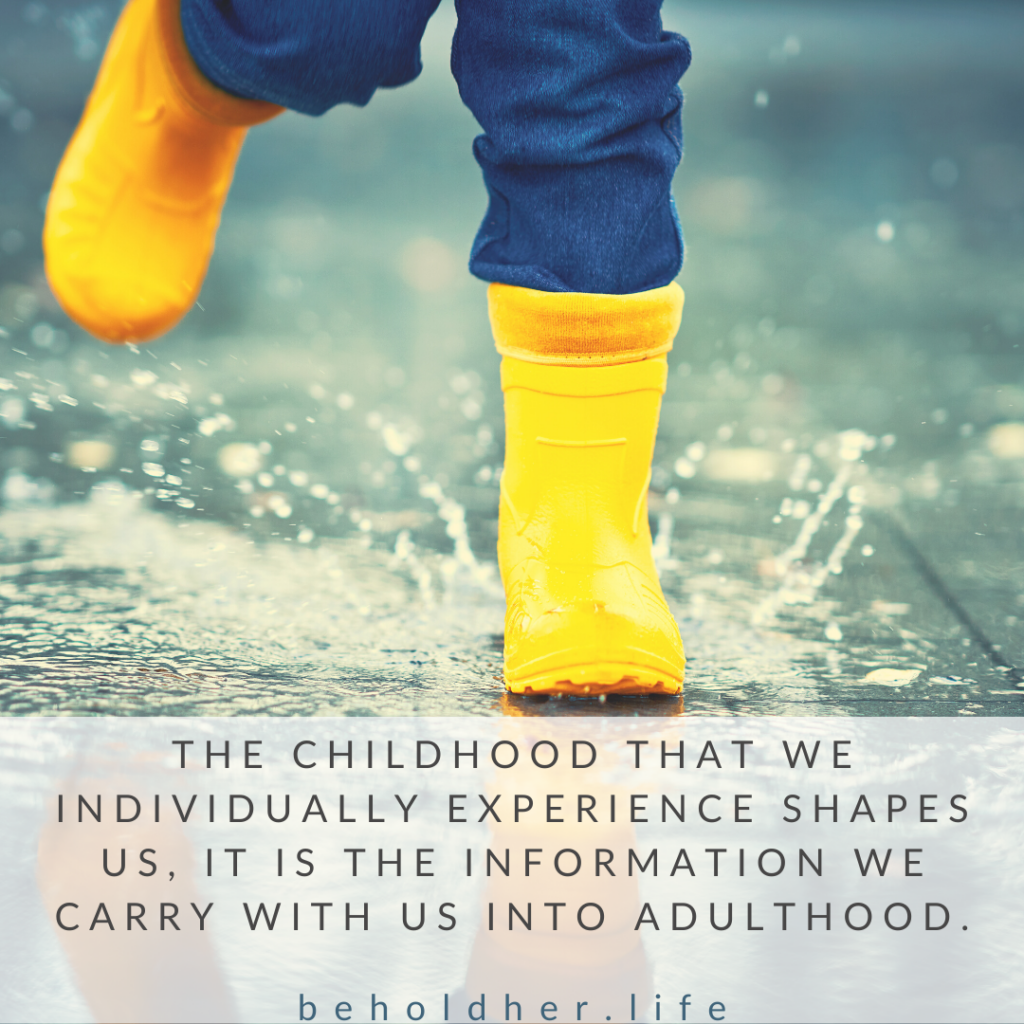 The childhood that we individually experience shapes us, it is the information we carry with us into adulthood.
beholdher.life
Blog Article - A Mother's Childhood